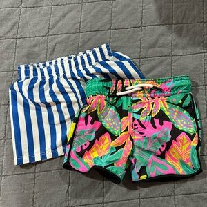 Set of 2 Swim Trunks Bright Tropical
